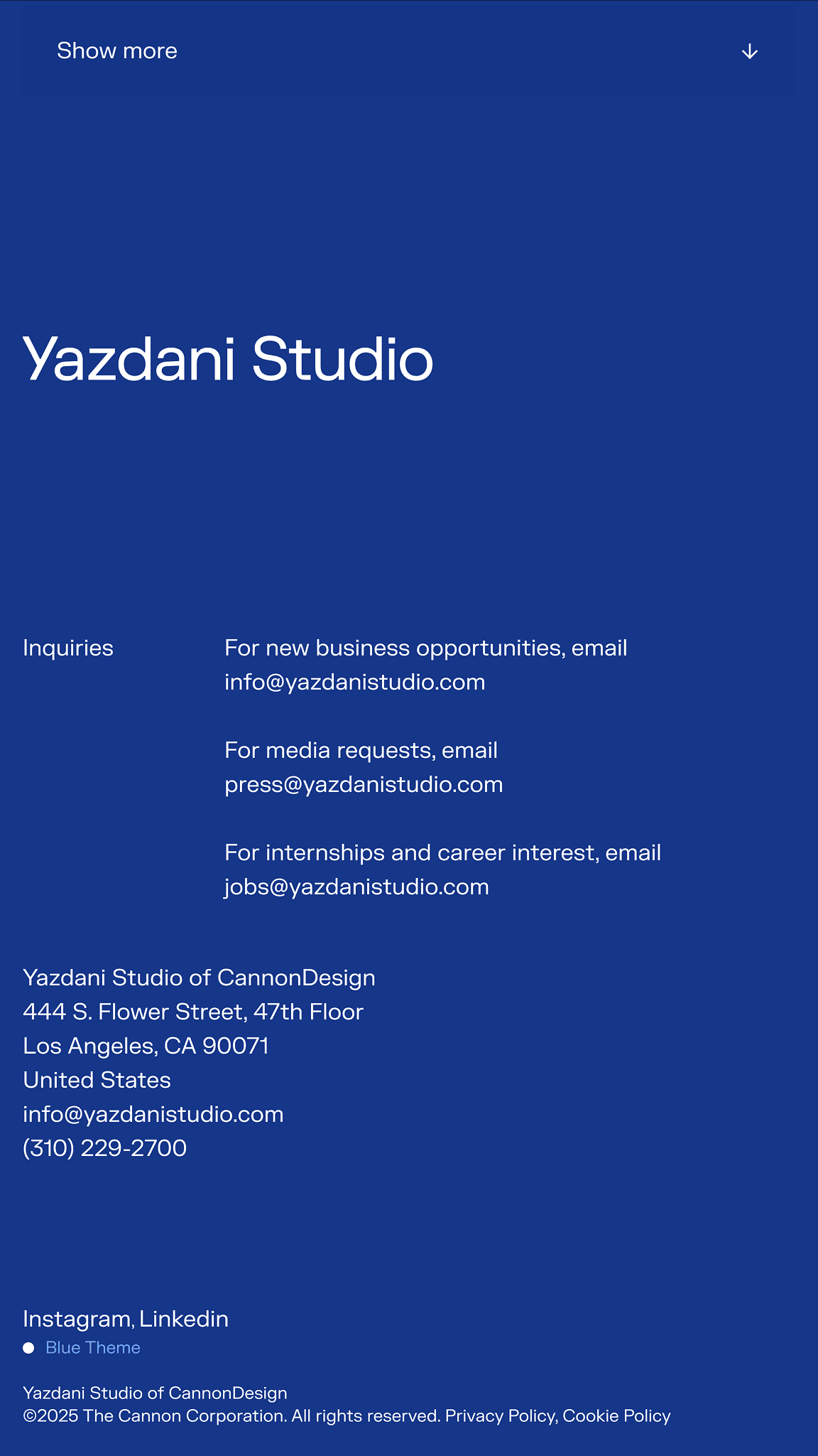 Yazdani Studio - mobile view 2